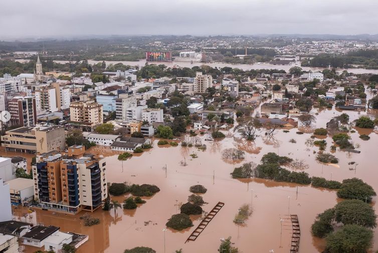 05/09/2023, Enchente do Rio Taquari na cidade de Lajeado (RS). Foto: marcelocaumors/Instagram