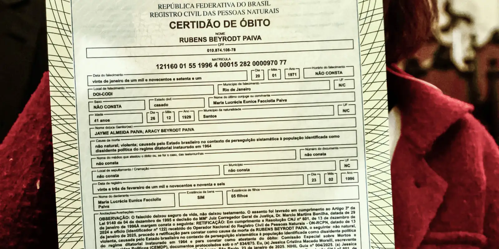Ditadura Militar: governo emite mais 95 certidões de óbito retificadas